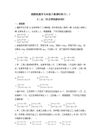 数学湘教版1.3 二元一次方程组的应用精品综合训练题