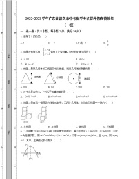 2022-2023学年广东省韶关市中考数学专项提升仿真模拟卷（一模二模）含解析