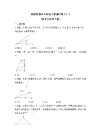 初中数学湘教版八年级下册1.4 角平分线的性质精品习题