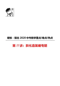 初中数学中考复习 第11讲 斜化直策略问题-2020年中考数学《二轮冲刺核心重点难点热点15讲》(全国通用)原卷板