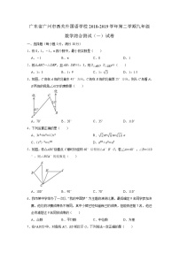 初中数学中考复习 广东省广州市西关外国语学校2018-2019学年第二学期九年级数学综合测试（一）试卷（解析版）