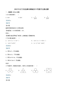 初中数学中考复习 精品解析：2019年辽宁省抚顺市顺城区中考数学五模试题（解析版）