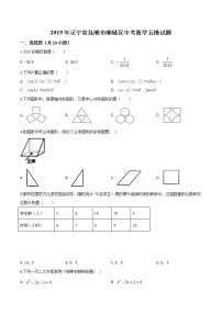 初中数学中考复习 精品解析：2019年辽宁省抚顺市顺城区中考数学五模试题（原卷版）