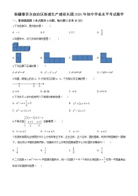 初中数学中考复习 精品解析：2020年新疆自治区、生产建设兵团九年级学业水平考试数学试题（原卷版）