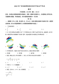 初中数学中考复习 精品解析：2022年广西北部湾经济区中考数学真题 （原卷版）