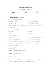 洛阳市双语实验2022-2023七年级数学阶段小结(无答案）