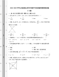 2022-2023学年上海市松江区中考数学专项突破仿真模拟试题（一模二模）含解析