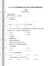 2022-2023学年湖南省怀化市中考数学专项提升仿真模拟试题（一模二模）含解析