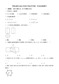 初中数学中考复习 精品解析：2022年贵州省黔东南州中考数学真题（原卷版）