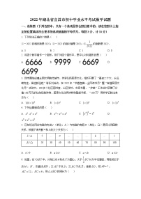 初中数学中考复习 精品解析：2022年湖北省宜昌市中考数学真题（原卷版）