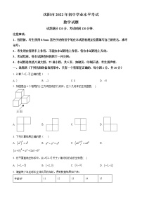 初中数学中考复习 精品解析：2022年辽宁省沈阳市中考数学真题（原卷版）