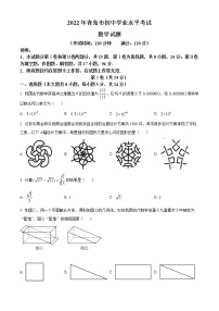 初中数学中考复习 精品解析：2022年山东省青岛市中考数学真题（原卷版）