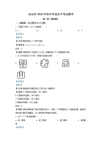 初中数学中考复习 精品解析：2022年四川省乐山市中考数学真题（解析版）