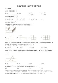 初中数学中考复习 精品解析：湖北省鄂州市2020年中考数学试题（原卷版）