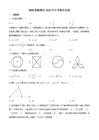 初中数学中考复习 精品解析：湖南省湘潭市 2020年中考数学试题（原卷版）