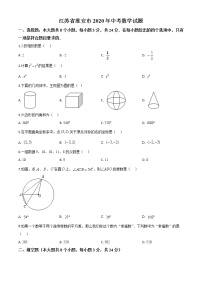 初中数学中考复习 精品解析：江苏省淮安市2020年中考数学试题（原卷版）