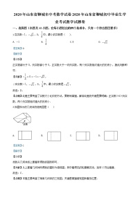 初中数学中考复习 精品解析：山东省聊城2020年中考数学试题（解析版）