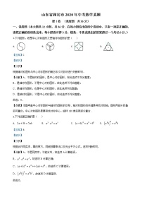 初中数学中考复习 精品解析：山东省潍坊市2020年中考数学试题（解析版）