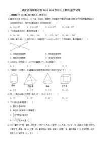 湖北省武汉市光谷实验中学2022-2023学年七年级上学期期末数学试卷 (含答案)