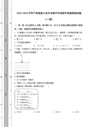 2022-2023学年广西省崇左市中考数学专项提升仿真模拟试题(一模二模)含解析