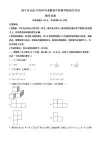 初中数学中考复习 精品解析：四川省遂宁市2021年中考数学真题（原卷版）