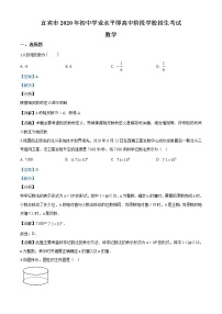 初中数学中考复习 精品解析：四川省宜宾市2020年中考数学试题（解析版）