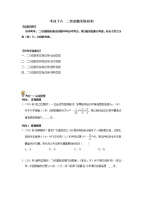 初中数学中考复习 考点16  二次函数实际应用（原卷版）