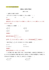 初中数学中考复习 专题02 方程与不等式（解析版）