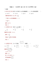 初中数学中考复习 专题03 一次方程（组）及一元一次不等式（组）（解析版）