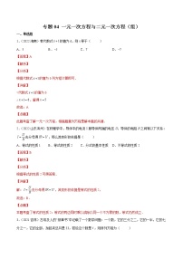 初中数学中考复习 专题04 一元一次方程与二元一次方程（组）-三年（2020-2022）中考数学真题分项汇编（全国通用）（解析版）