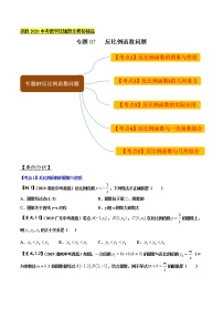 初中数学中考复习 专题07 反比例函数问题（原卷版）