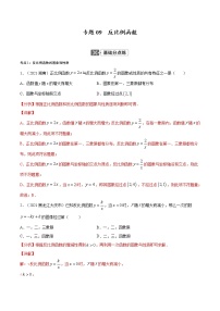 初中数学中考复习 专题09 反比例函数【考点巩固】（解析版）