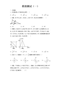 2022-2023 数学华师大版新中考精讲精练 模拟测试（一）