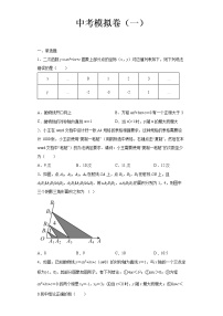 2022-2023 数学京改版新中考精讲精练 中考模拟卷（一）