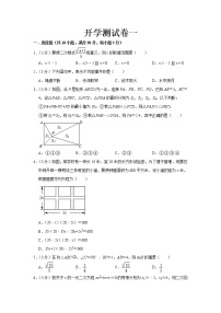 2023 华师大版数学九年级下册开学测试卷（一）