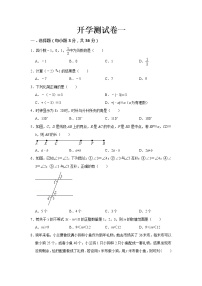 2023 人教版数学七年级下册开学测试卷（一）