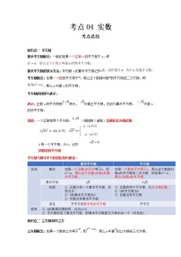 2022-2023 数学冀教版新中考精讲精练 考点04 实数