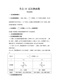 2022-2023 数学鲁教版新中考精讲精练 考点10 反比例函数