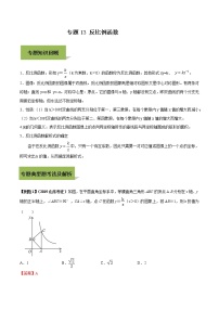 初中数学中考复习 专题13 反比例函数（解析版）