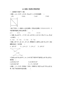 初中湘教版第1章 直角三角形1.3 直角三角形全等的判定课时作业