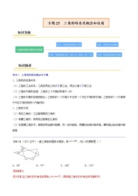 初中数学中考复习 专题25  三角形的有关概念和性质【考点精讲】（解析版）