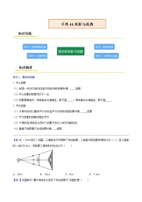 初中数学中考复习 专题44 投影与视图【考点精讲】-【中考高分导航】备战2022年中考数学考点总复习（全国通用）（原卷版）