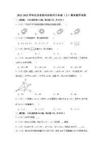 江苏省泰州市泰兴市2022—2023学年上学期八年级期末数学试卷(含答案)