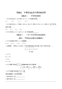 2023年中考数学第一轮基础知识专题练习 专题五  不等式（组）及不等式的应用（无答案）