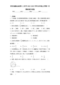 河北省唐山市第十二中学2022-2023学年九年级上学期1月期末数学试题