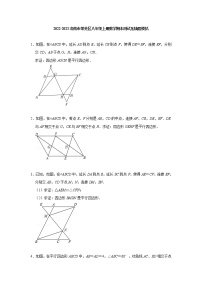 2022-2023学年山东省济南市莱芜区八年级上册数学期末测试压轴题模拟(含答案)