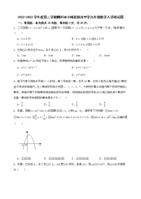 广东省梅州市丰顺县颍川中学2022-2023学年九年级下学期开学考试数学试题