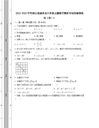 2022-2023学年浙江省温州市八年级上册数学期末专项突破模拟卷（卷一卷二）含解析