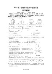 2022年雅礼下学期七年级期末检测数学试卷