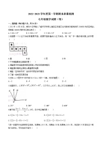 陕西省宝鸡市凤翔区2022-2023学年七年级上学期期末数学试卷(含答案)